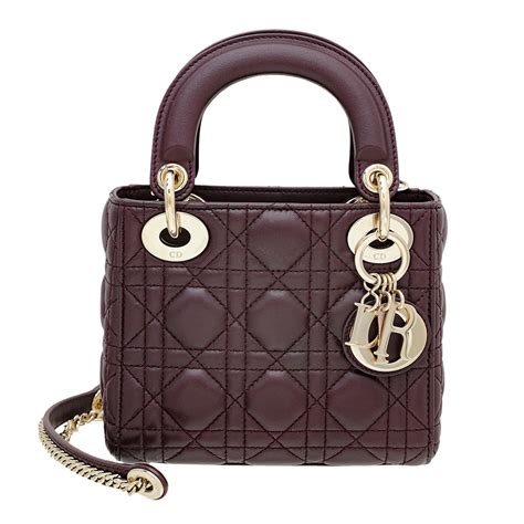 lady dior mini burgundy|Lady Dior burgundy micro bag.